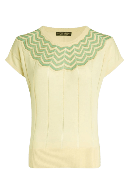 King Louie Yoke top Hoops, cream