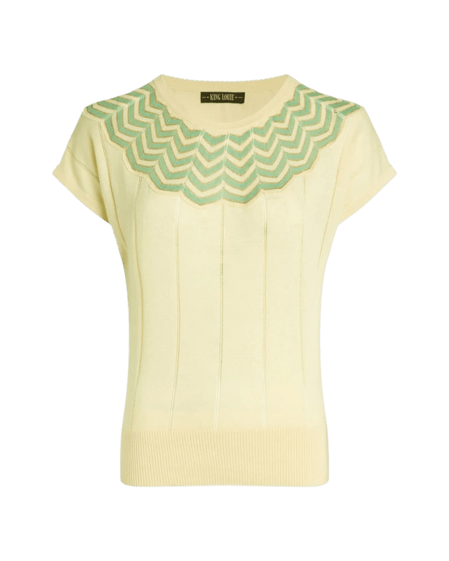 King Louie Yoke top Hoops, cream