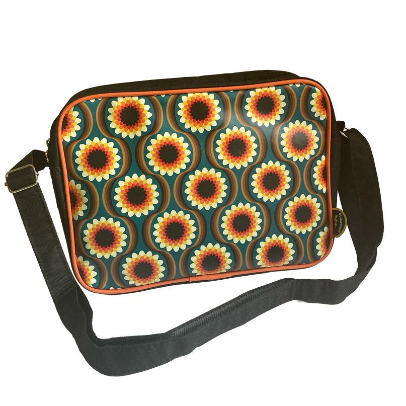 KUNSTBOER MEDIUM SHOULDERBAG FLOWERS BLACK